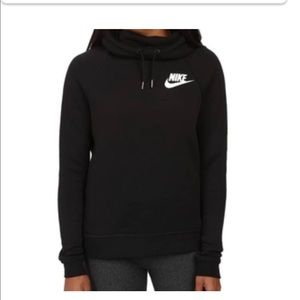 A black nike pull over hoodie